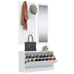 vidaXL 3-in-1 Shoe Cabinet Set White Engineered Wood 3
