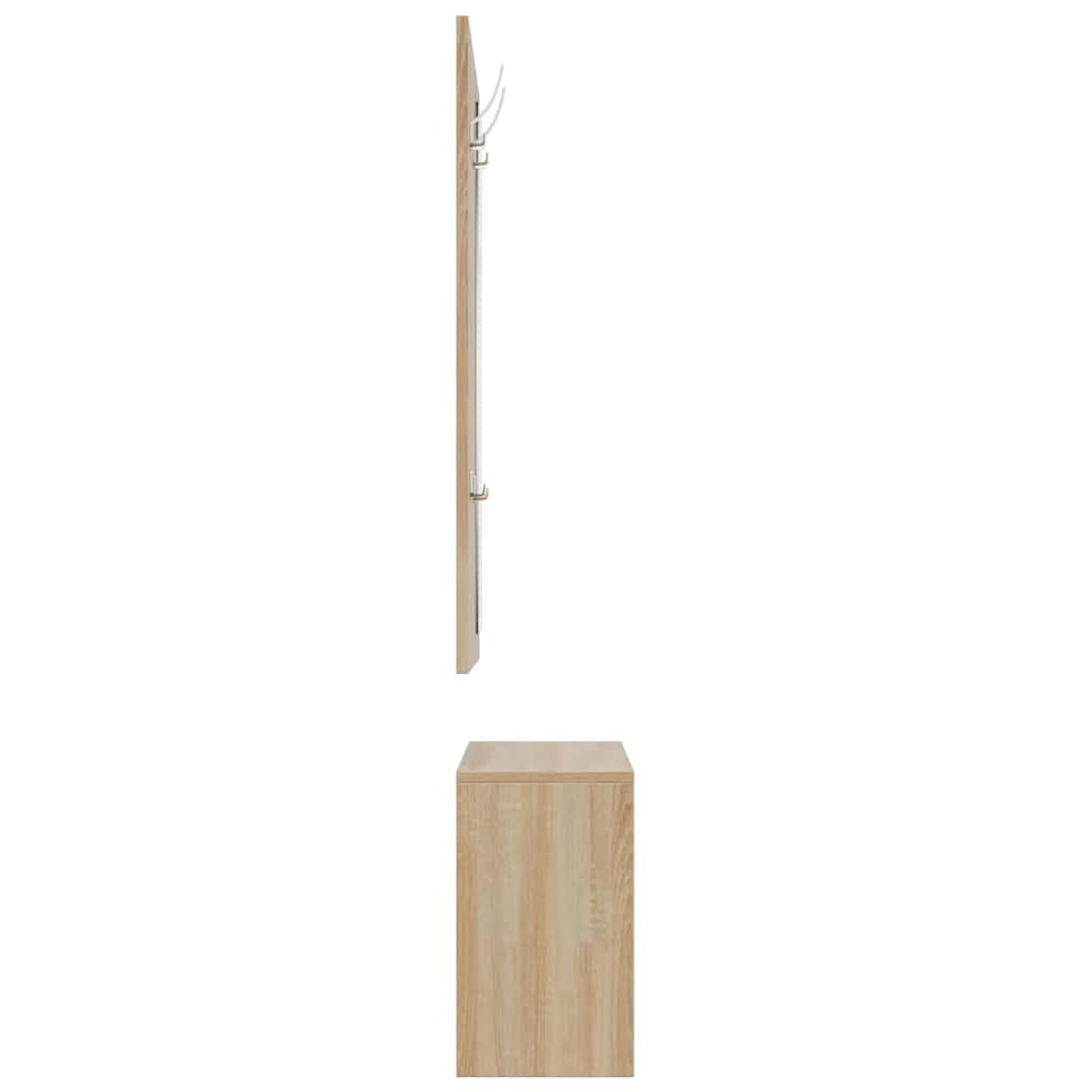 vidaXL 3-in-1 Shoe Cabinet Set Sonoma Oak Engineered Wood 5