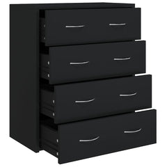 vidaXL Sideboard with 4 Drawers 60x30.5x71 cm Black 2