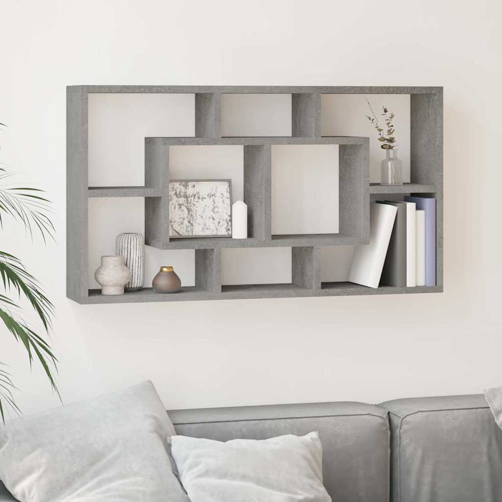 vidaXL Wall Shelf | Concrete grey | Engineered wood | 85 x 16 x 47.5 cm 1