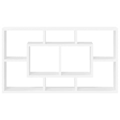 vidaXL Wall Display Shelf 8 Compartments High Gloss White 3