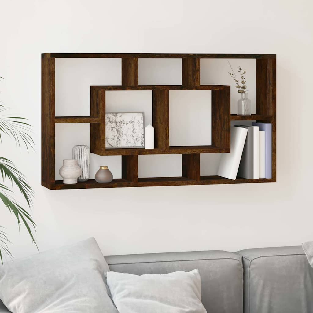 vidaXL Wall Shelf | Smoked oak | Engineered wood | Medium | Wall Storage 1