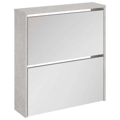 vidaXL Shoe Cabinet with Mirror 2-Layer Concrete Grey 63x17x67 cm 2