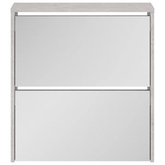 vidaXL Shoe Cabinet with Mirror 2-Layer Concrete Grey 63x17x67 cm 4