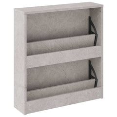 vidaXL Shoe Cabinet with Mirror 2-Layer Concrete Grey 63x17x67 cm 6