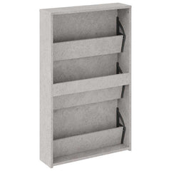 vidaXL Shoe Cabinet with Mirror 3-Layer Concrete Grey 63x17x102.5 cm 6
