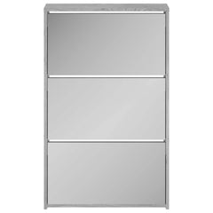 vidaXL Shoe Cabinet with Mirror 3-Layer Grey Sonoma 63x17x102.5 cm 4