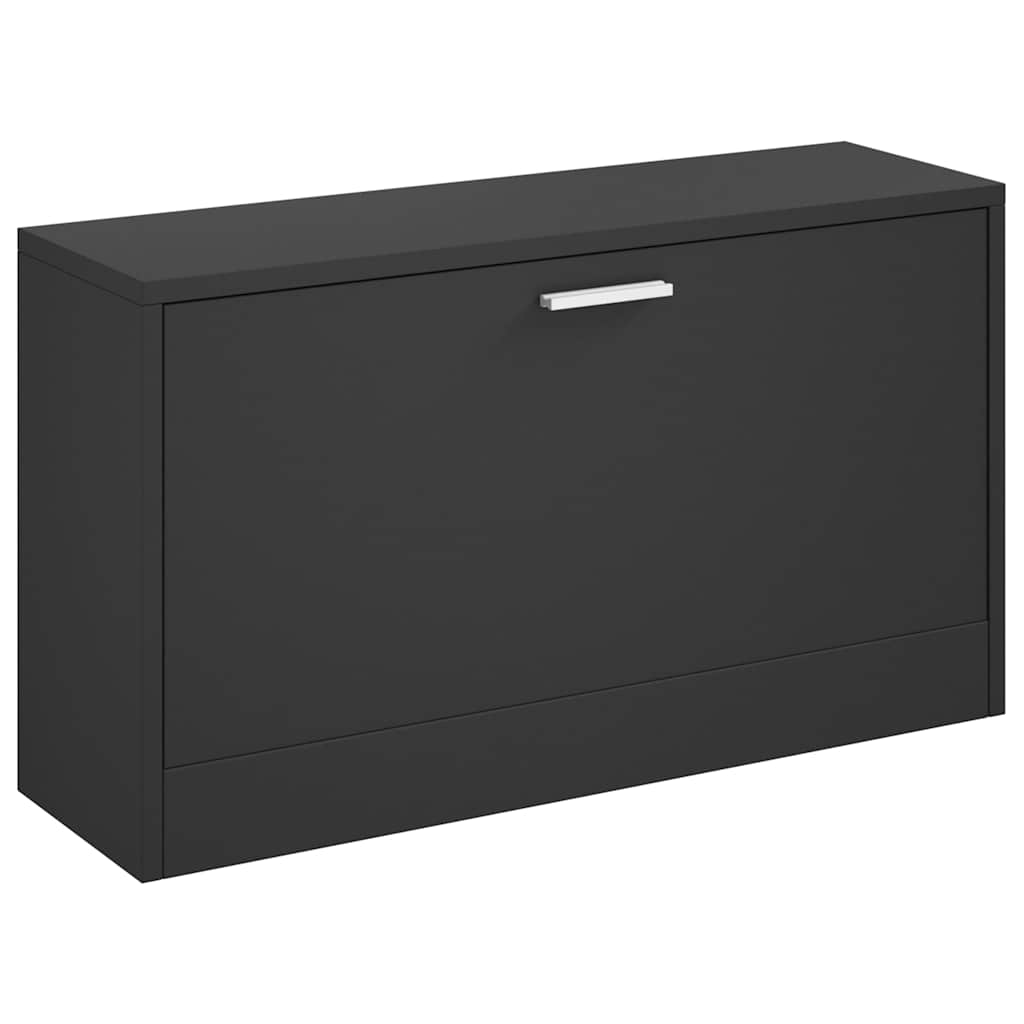 vidaXL Shoe Bench Black 80x24x45 cm Engineered Wood 2