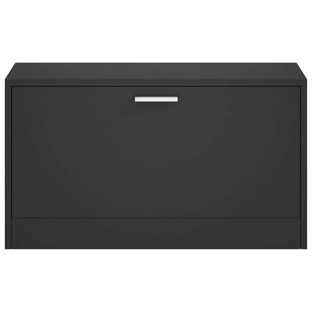 vidaXL Shoe Bench Black 80x24x45 cm Engineered Wood 4