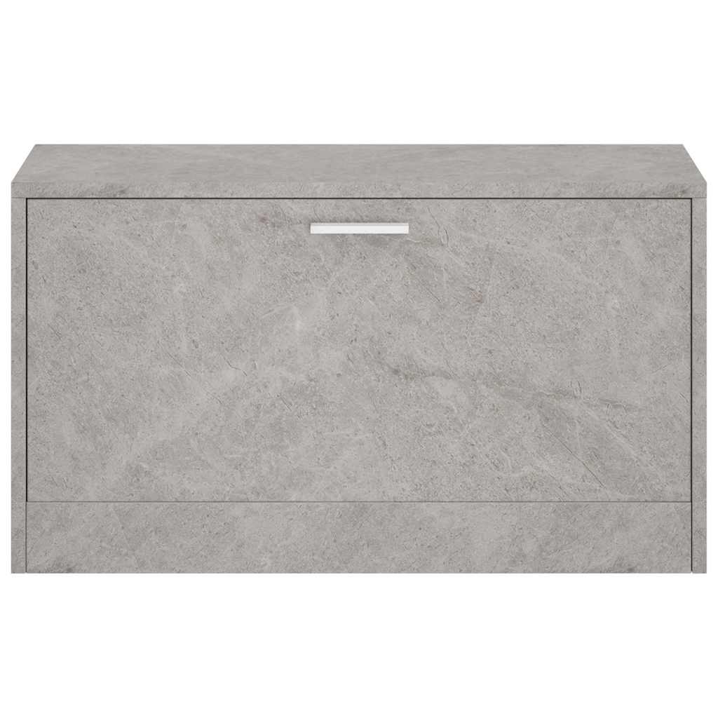vidaXL Shoe Bench Concrete Grey 80x24x45 cm Engineered Wood 4