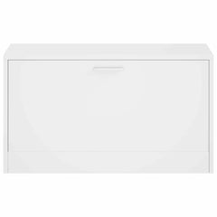 vidaXL Shoe Bench High Gloss White 80x24x45 cm Engineered Wood 4