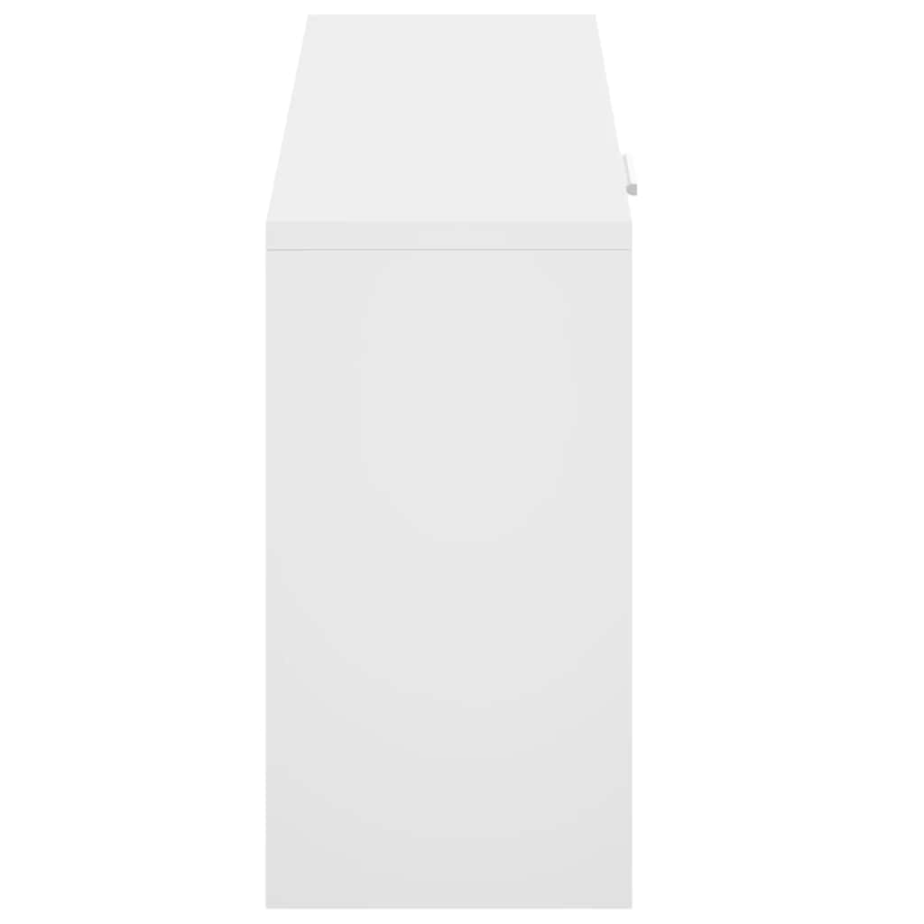 vidaXL Shoe Bench High Gloss White 80x24x45 cm Engineered Wood 5