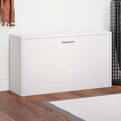 Shoe Bench Engineered Wood in High Gloss White