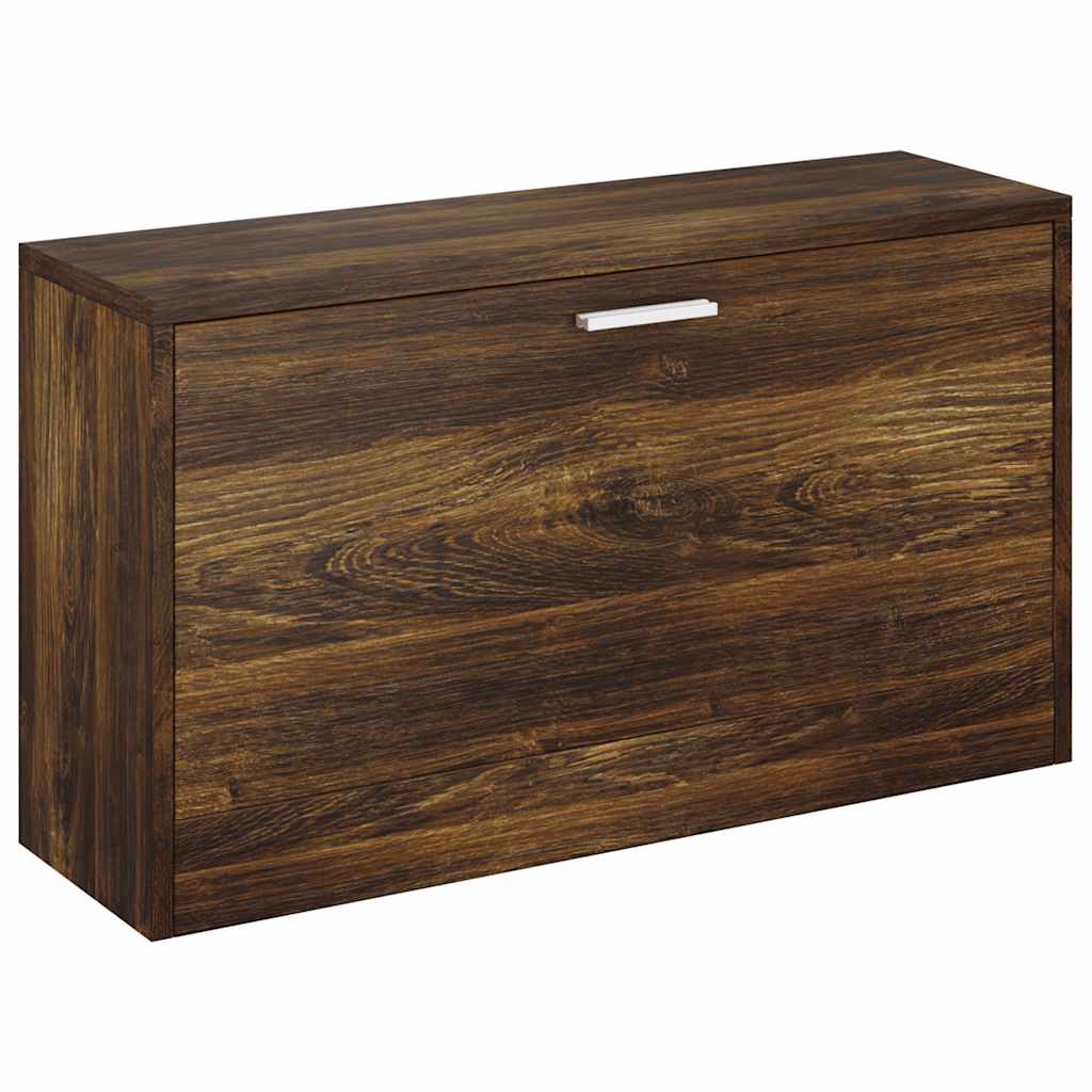 vidaXL Shoe Bench Smoked Oak 80x24x45 cm Engineered Wood 2