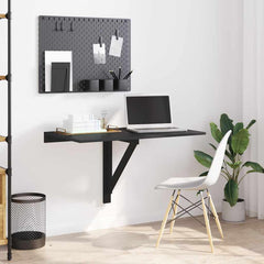 vidaXL Folding Wall Table Black 100x60x56 cm Engineered Wood 3