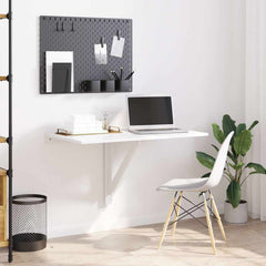 vidaXL Folding Wall Table High Gloss White 100x60x56 cm Engineered Wood 3