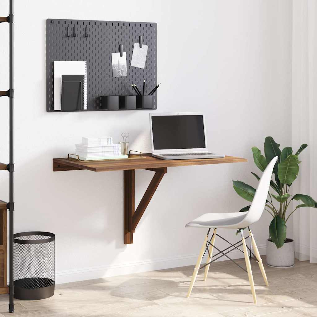 vidaXL Folding Wall Table Brown Oak 100x60x56 cm Engineered Wood 1