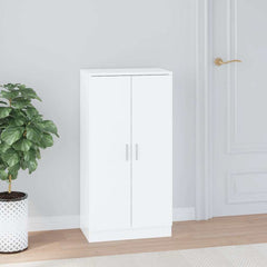 Shoe Cabinet Engineered Wood in High Gloss White