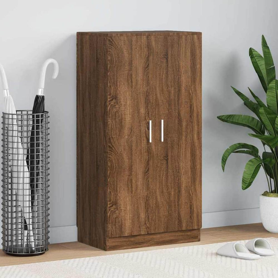 Shoe Cabinet Engineered Wood in Brown Oak