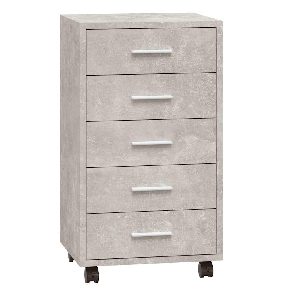 Drawer Cabinet with Castors Engineered Wood