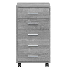 Drawer Cabinet with Castors Grey Sonoma Engineered Wood, image 6