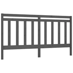 vidaXL Bed Headboard Grey 186x4x100 cm Solid Wood Pine 2