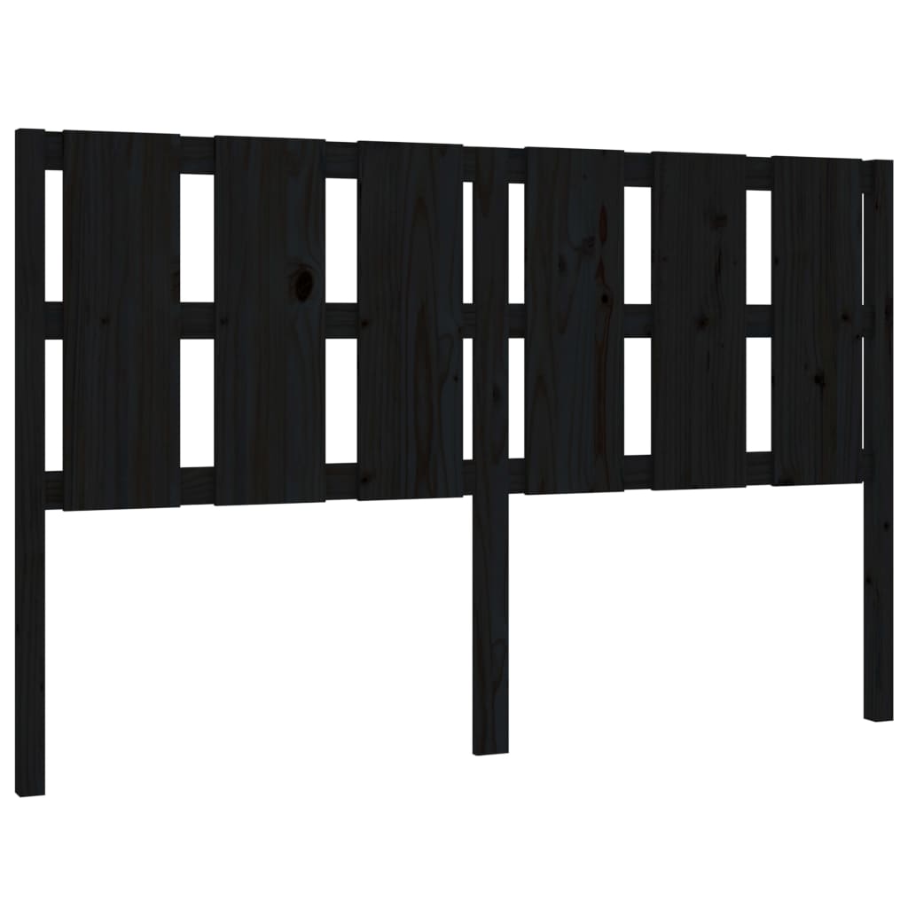 vidaXL Bed Headboard | Black | Solid Pine Wood 2