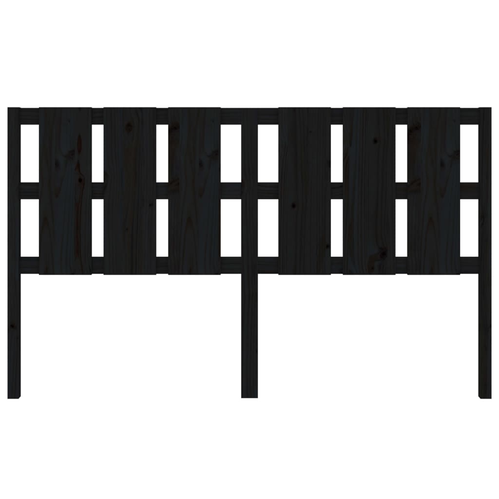 vidaXL Bed Headboard | Black | Solid pine wood | Decorative Inlays 4