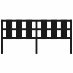 vidaXL Bed Headboard | Black | Solid pine wood | 205.5 cm wide, 100 cm tall 4