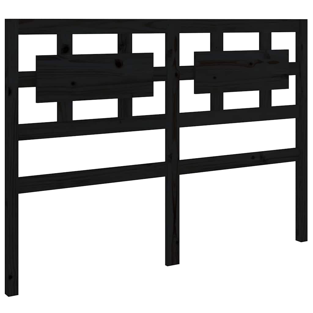 vidaXL Bed Headboard | Black | Solid pine wood | Queen | Decorative Inlays 2