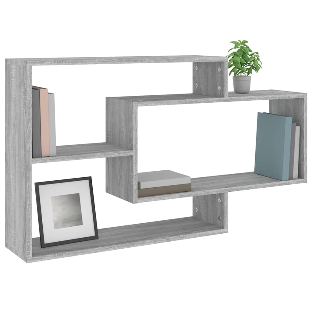 vidaXL Wall Shelf Grey Sonoma 104x20x58.5 cm Engineered Wood 5