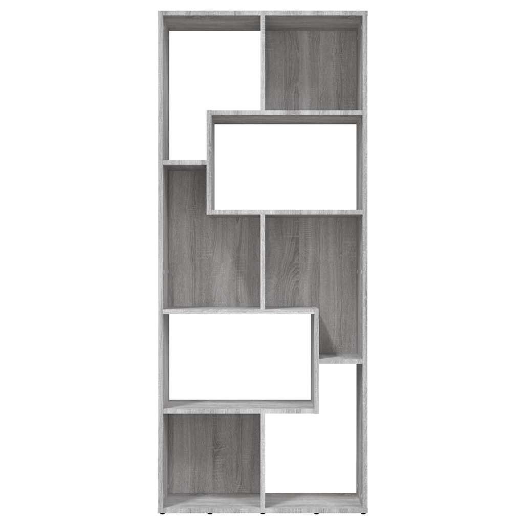 vidaXL Book Cabinet Grey Sonoma 67x24x161 cm Engineered Wood 3