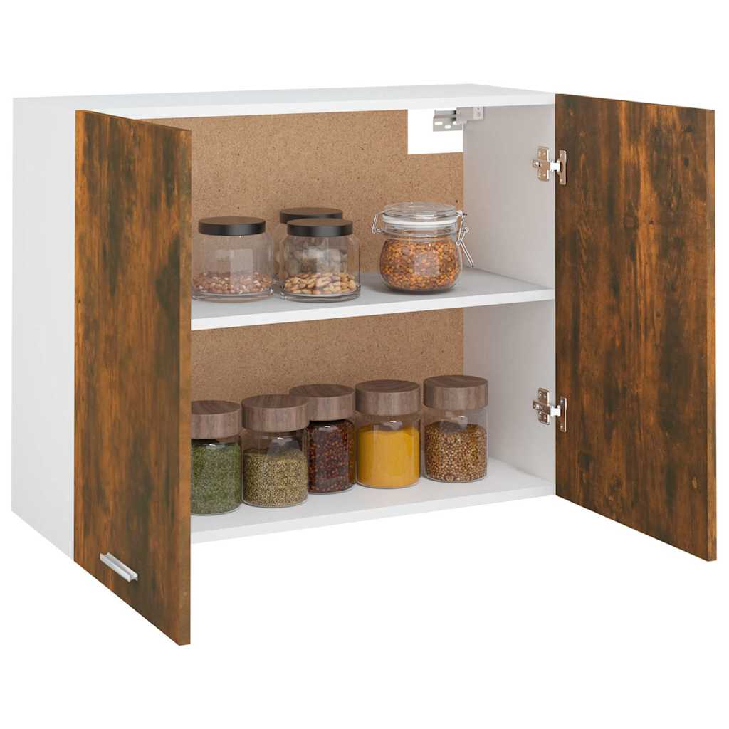 vidaXL Hanging Cabinet Smoked Oak 80x31x60 cm Engineered Wood 4
