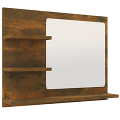 vidaXL Bathroom Mirror Smoked Oak 60x10.5x45 cm Engineered Wood 2