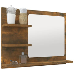 vidaXL Bathroom Mirror Smoked Oak 60x10.5x45 cm Engineered Wood 6