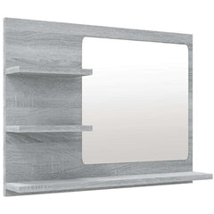 vidaXL Bathroom Mirror Grey Sonoma 60x10.5x45 cm Engineered Wood 2