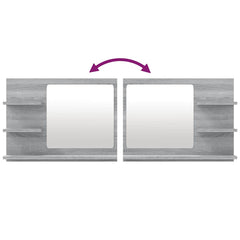 vidaXL Bathroom Mirror Grey Sonoma 60x10.5x45 cm Engineered Wood 5