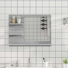 Bathroom Mirror 60x10,5x45 cm Engineered Wood Grey sonoma