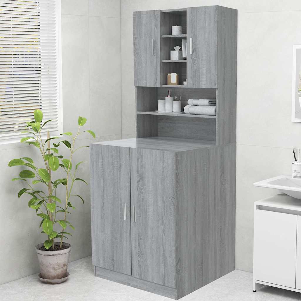 vidaXL Washing Machine Cabinet Grey Sonoma 70.5x25.5x90 cm 1
