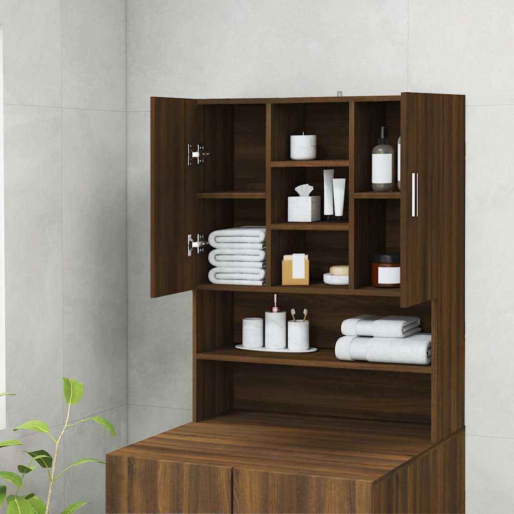 vidaXL Washing Machine Cabinet Brown Oak 70.5x25.5x90 cm 3