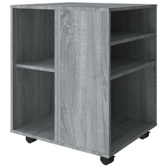 vidaXL Rolling Cabinet Grey Sonoma 60x53x72 cm Engineered Wood 6