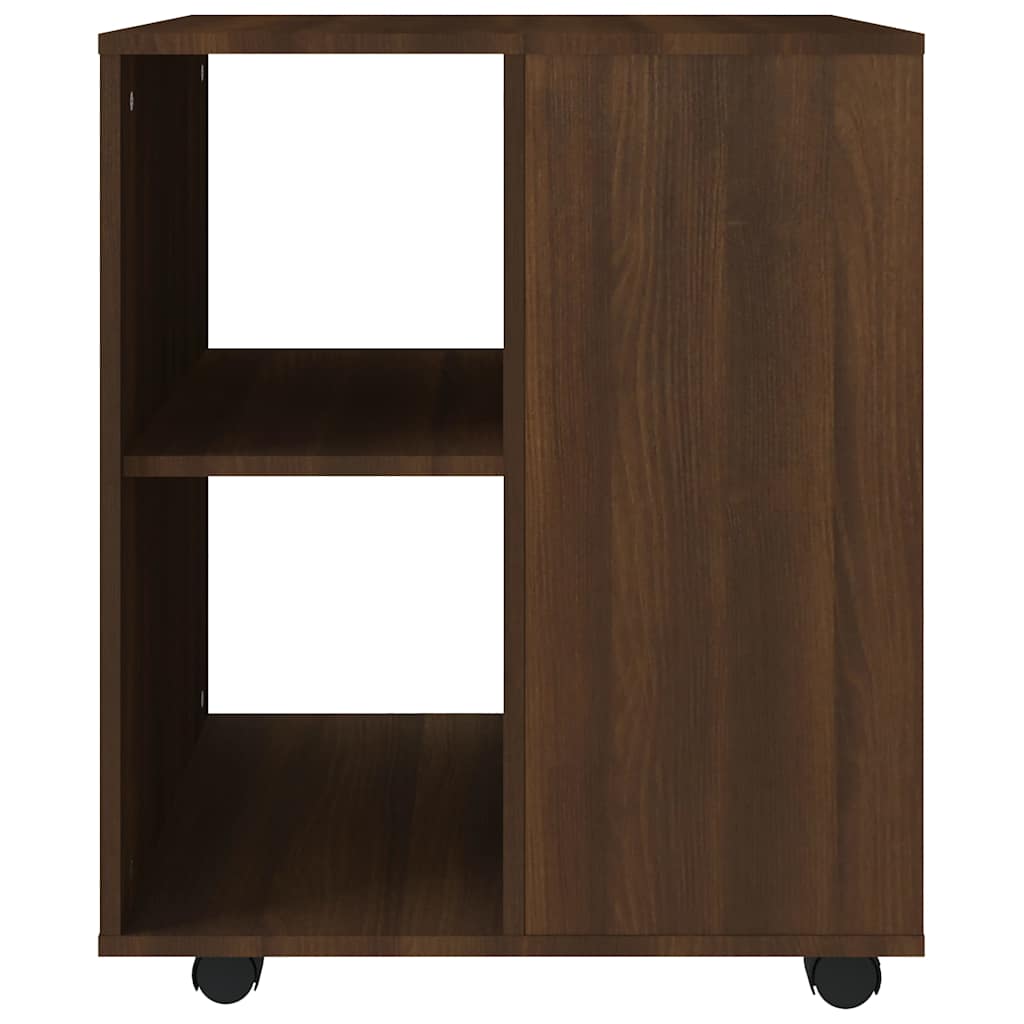 Rolling Cabinet Brown Oak Engineered Wood, image 5