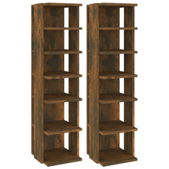 vidaXL Shoe Racks 2 pcs Smoked Oak 27.5x27x102 cm Engineered Wood 2
