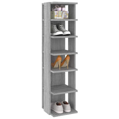 vidaXL Shoe Racks 2 pcs Grey Sonoma 27.5x27x102 cm Engineered Wood 6
