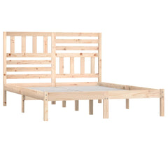 Bed Frame without Mattress Solid Wood Pine Length 200 cm Natural 140 cm