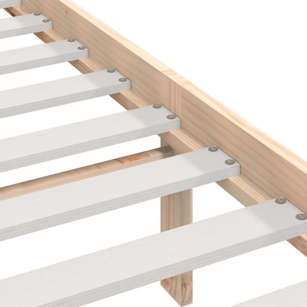 Bed Frame without Mattress Solid Wood Pine Length 200 cm Natural 140 cm