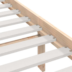 Bed Frame without Mattress Solid Wood Pine Length 200 cm Natural 140 cm