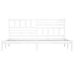 vidaXL Bed Frame without Mattress White Solid Wood Pine 200x200 cm 4