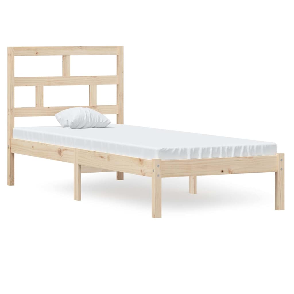 Bed Frame without Mattress Solid Wood Length 190 cm Natural 75 cm