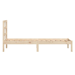 Bed Frame without Mattress Solid Wood Length 190 cm Natural 75 cm